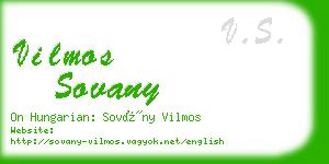 vilmos sovany business card